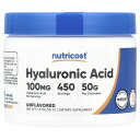 【POINT20倍★9/15 0:00~23:59限定!】Nutricost ヒアルロン酸 【 iHerb アイハーブ 公式 】 ニュートリコスト ヒアルロニック アシッド サプリメント サプリ パウダー 粉末 アンフレーバード プレーン 無香料 50g