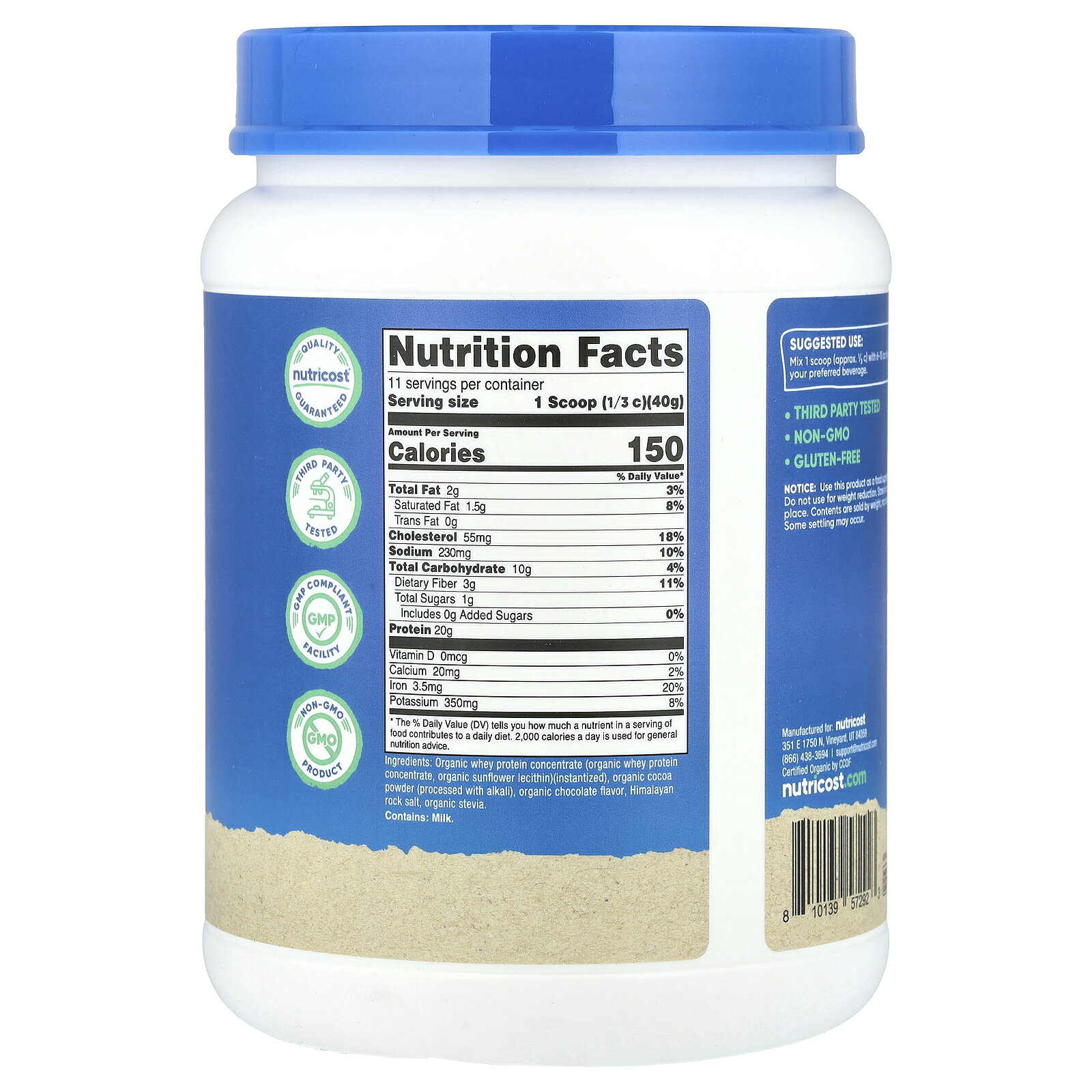 Nutricost ホエイプロテイン コンセントレート オーガニック 【 iHerb アイハーブ ...