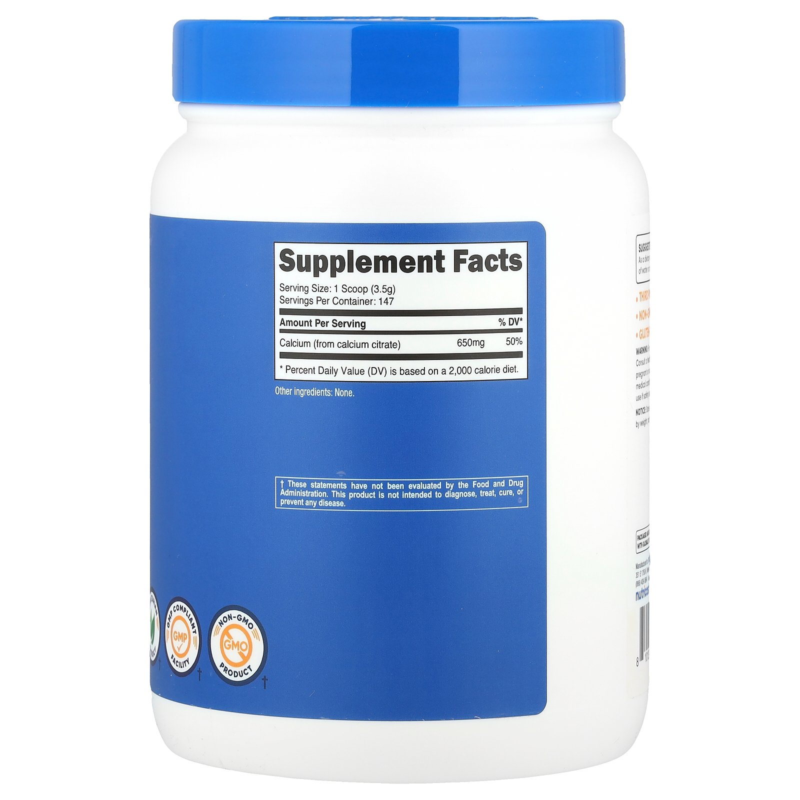 Nutricost クエン酸カルシウム 【 iHerb アイハーブ 公式 】 ニュートリコスト クエン酸 カルシウム ミネラル サプリメント サプリ パウダー 粉末 アンフレーバード プレーン 無香料 500g iherb-official-10022995 iHerb サンプル画像2