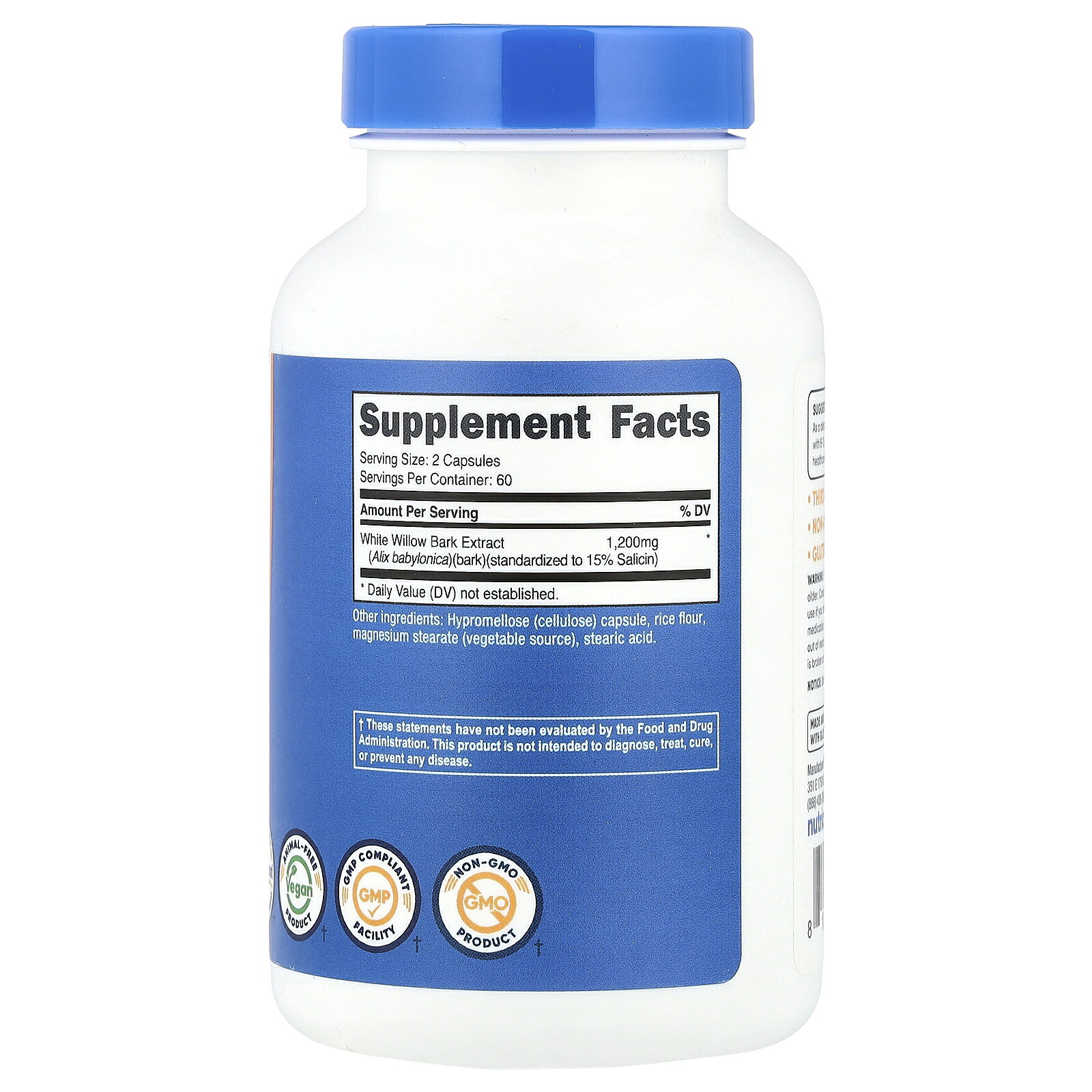 Nutricost ホワイトウィロー バーク 【 iHerb アイハーブ 公式 】 ニュートリコスト セイヨウ シロヤナギ 白柳 樹皮 エキス サプリメント サプリ カプセル 1粒あたり 600mg 120粒 iherb-official-10023080 iHerb サンプル画像2