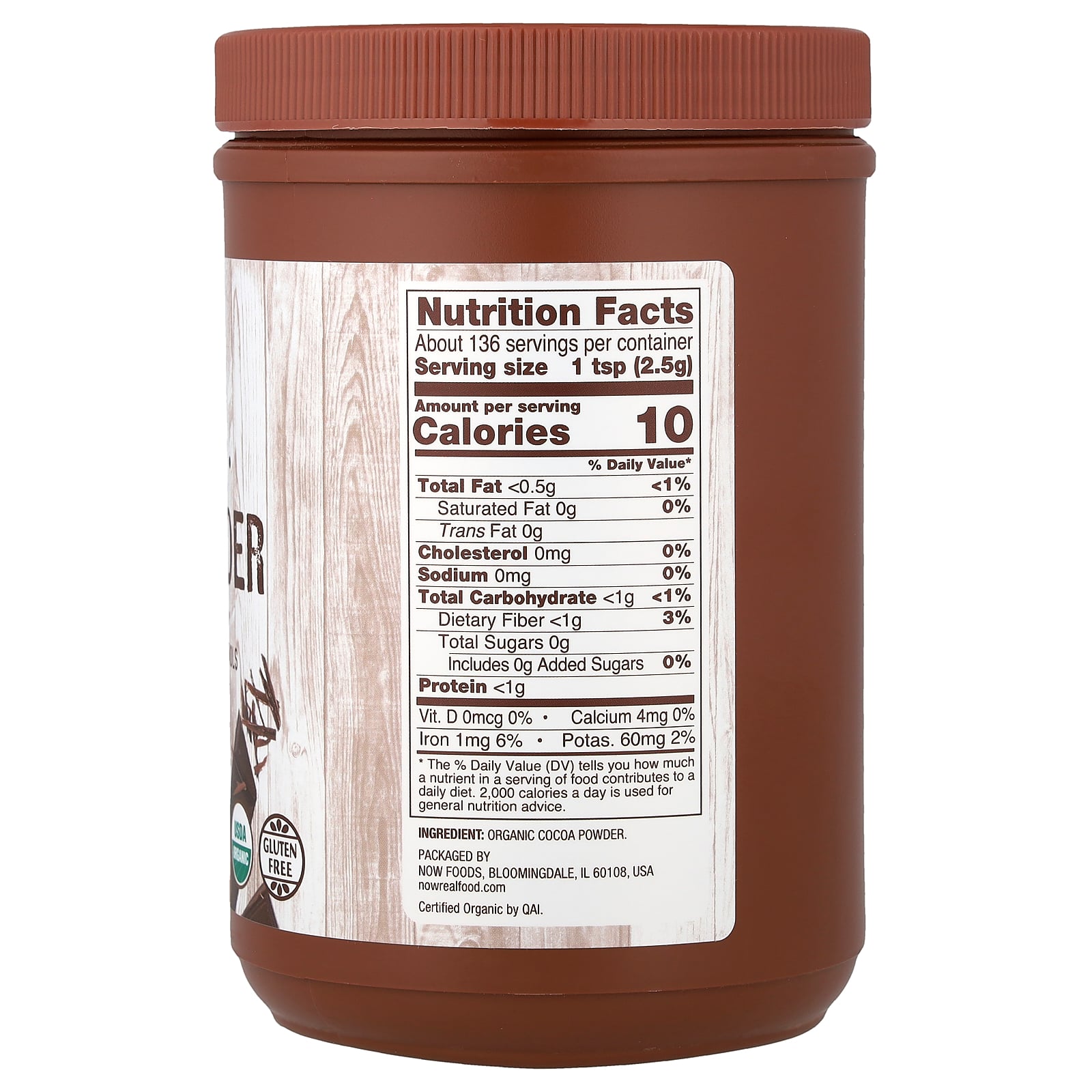 【15%OFFクーポン★8/4 20:00~8/11 01:59】NOW Foods ココアパウダー オーガニック 【 iHerb アイハーブ 公式 】 ナウフーズ リアルフード 有機 ココア ココアラバーズ ポリフェノール チョコレート パウダー 粉末 340g iherb-official-10011713 iHerb サンプル画像3