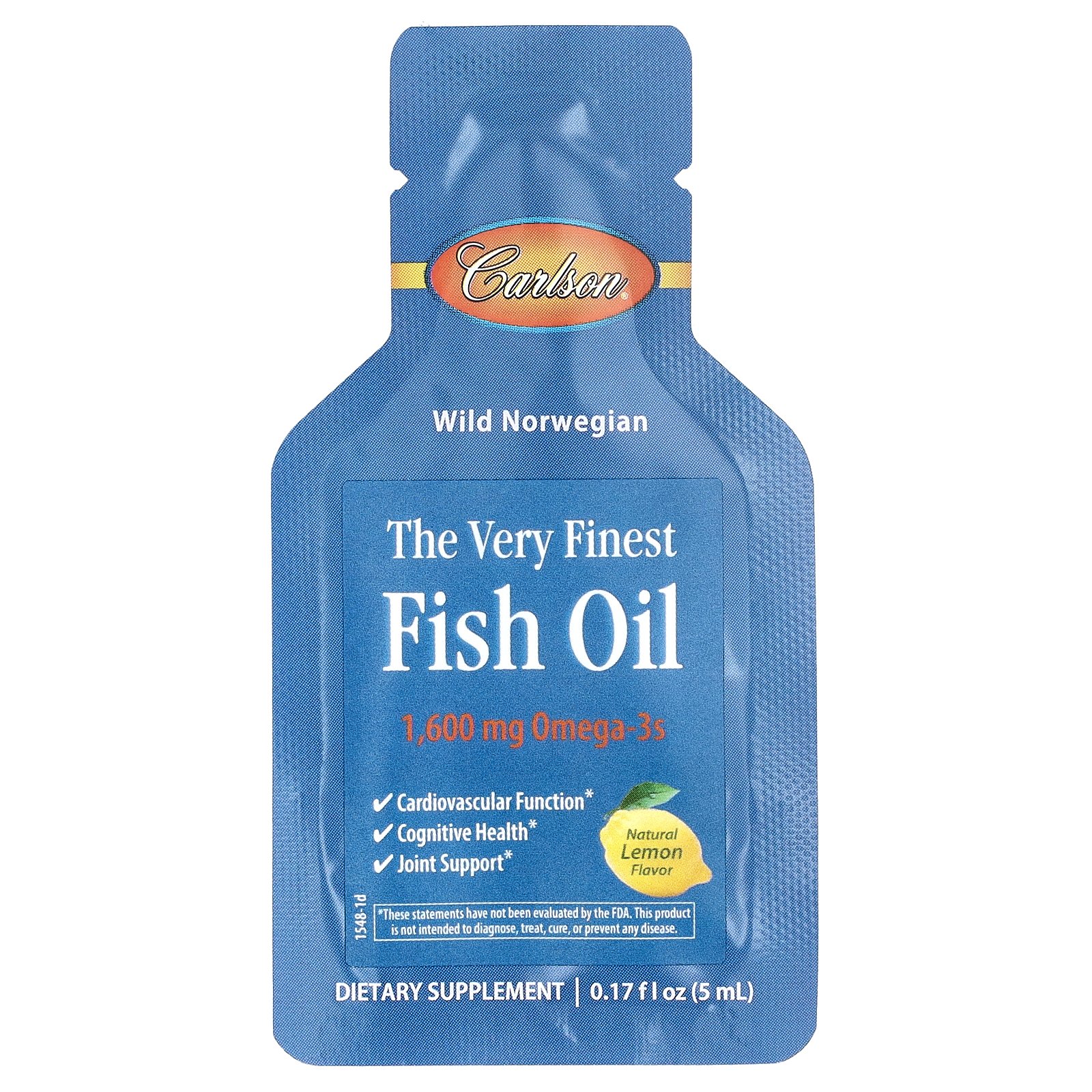 Carlson フィッシュオイル 【 iHerb アイハーブ 公式 】 カールソン オメガ3 オメガ3脂肪酸 ノルウェー産 DHA EPA ビタミンE サプリメント サプリ リキッド 液体 天然レモン味 個包装 1,600mg 各5ml 15個 iherb-official-10022005 iHerb サンプル画像3