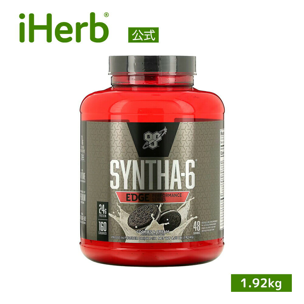 BSN シンサ-6 エッジ 【 iHerb アイハーブ 公式 】 ビーエスエヌ Syntha-6 ホエイ ミルク ミセラー カゼイン プロテイン タンパク質 BCAA EAA 必須アミノ酸 パウダー 粉末 クッキー & クリーム 1.92kg