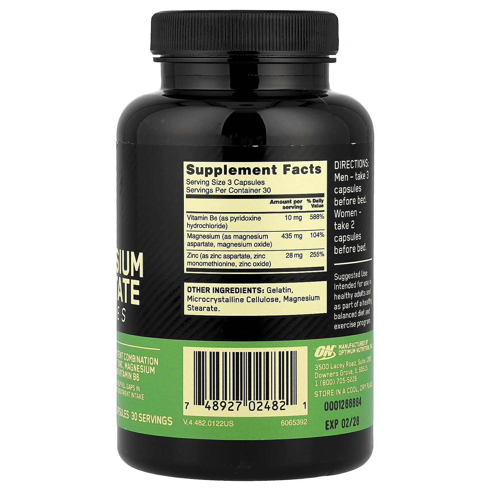 オプティマムニュートリション 亜鉛 マグネシウム アスパラギン酸 【 iHerb アイハーブ 公式 】 Optimum Nutrition ジンク マグネシウム アスパルテート ZMA ビタミンB6 ビタミン ミネラル サプリ カプセル 90粒 iherb-official-10007658 iHerb サンプル画像3