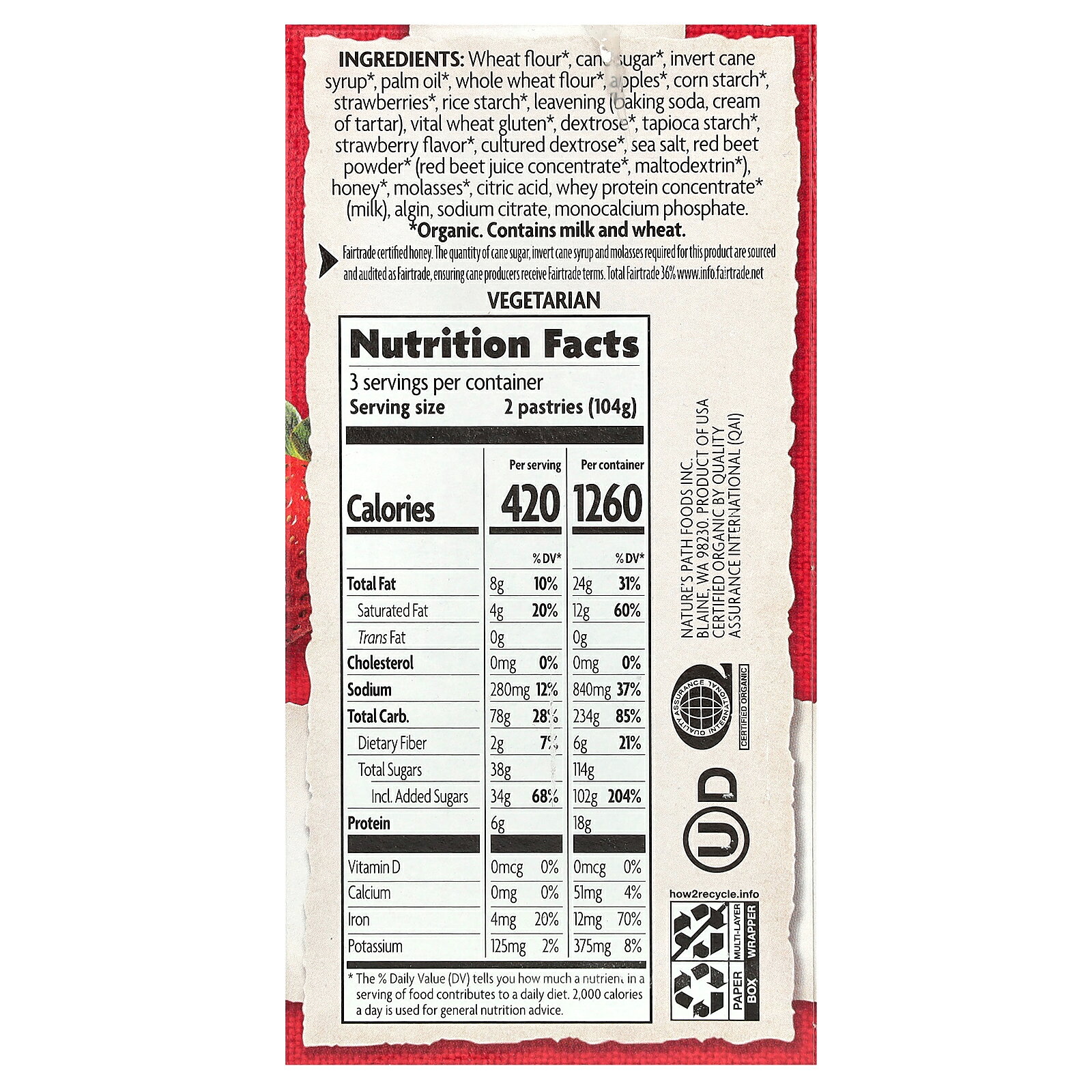 Nature's Path フレーバー トースターペストリー 【 iHerb アイハーブ 公式 】 ネ...