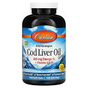 Carlson タラ肝油 ジェム 【 iHerb アイハーブ 公式 】 カールソン コッドリバーオイル オメガ3 フィッシュオイル ノルウェー産 DHA EPA...