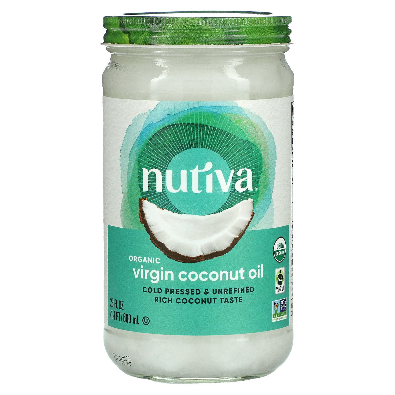 Nutiva オーガニック バージン ココナッツオイル  ヌティバ コールドプレス 未精製 680ml