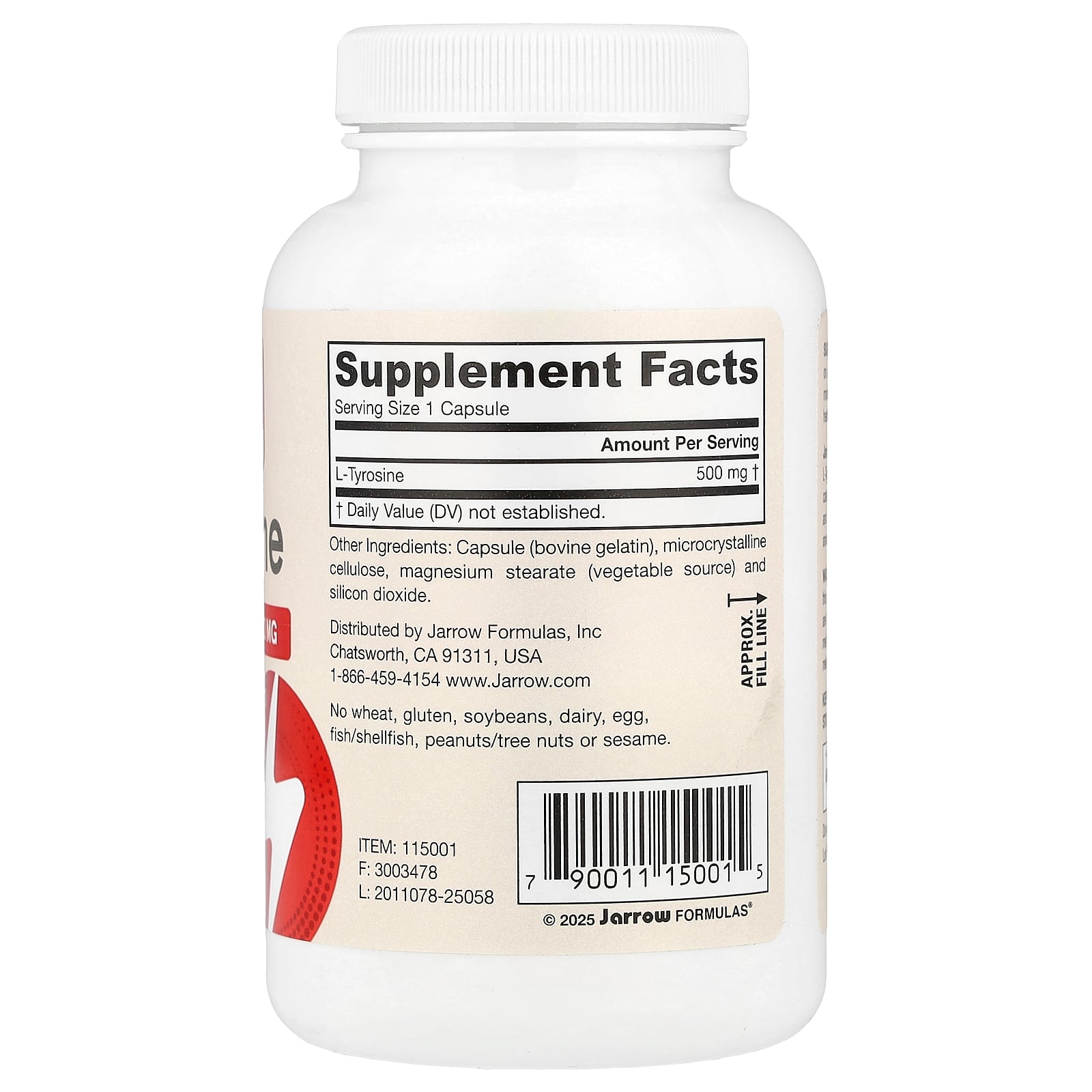 Jarrow Formulas L-チロシン 【 iHerb アイハーブ 公式 】 ジャロウフォーミュラズ ジャローフォーミュラズ チロシン アミノ酸 サプリメント サプリ カプセル 500mg 100粒 iherb-official-10009505 iHerb サンプル画像2