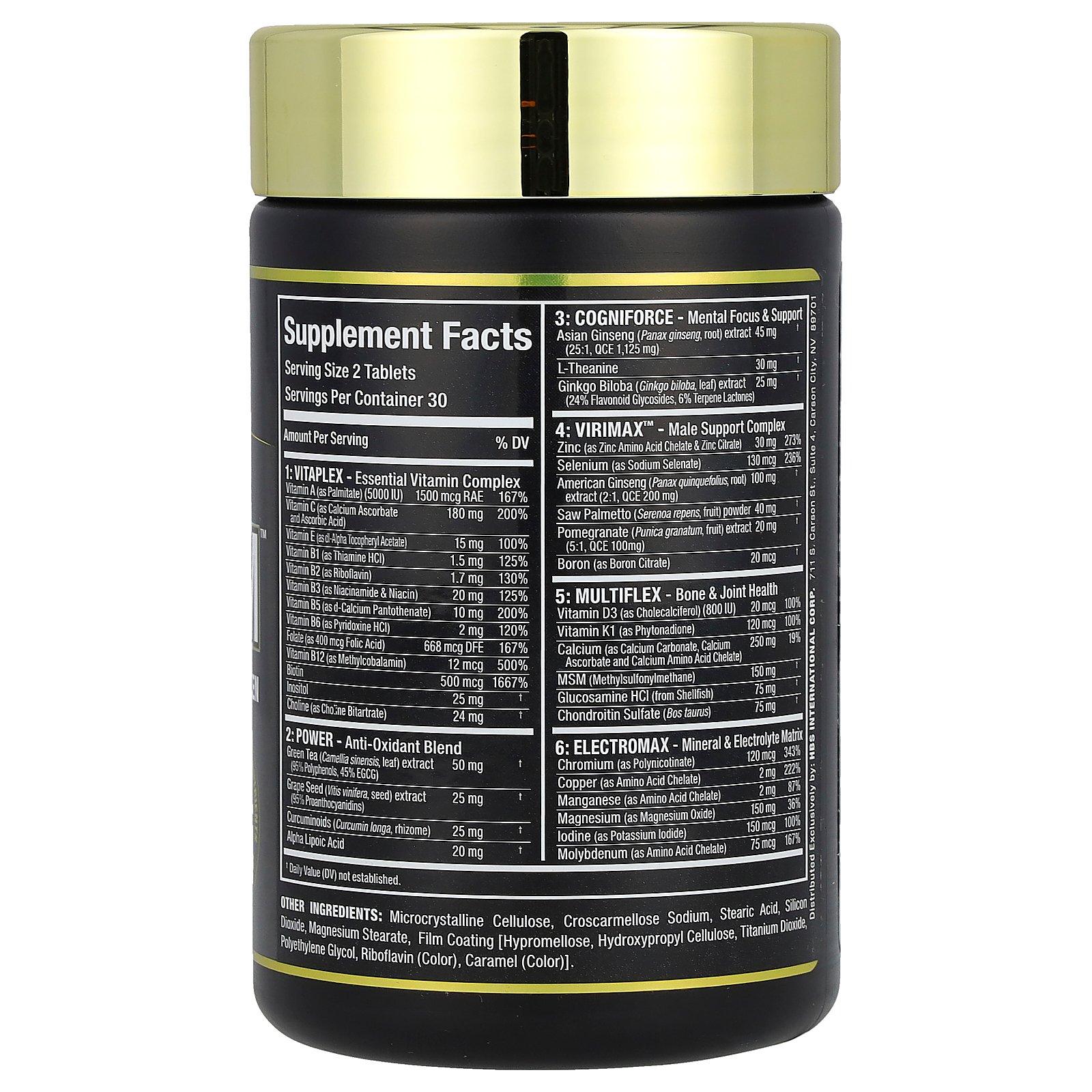 ALLMAX ビタフォーム 【 iHerb アイハーブ 公式 】 オールマックス 男性向け プレミアム マルチビタミン Vitaform ビタミン類 ビタミン A B C D E K ビタミンサプリ ミネラル サプリメント サプリ タブレット 60粒 iherb-official-10009812 iHerb サンプル画像2