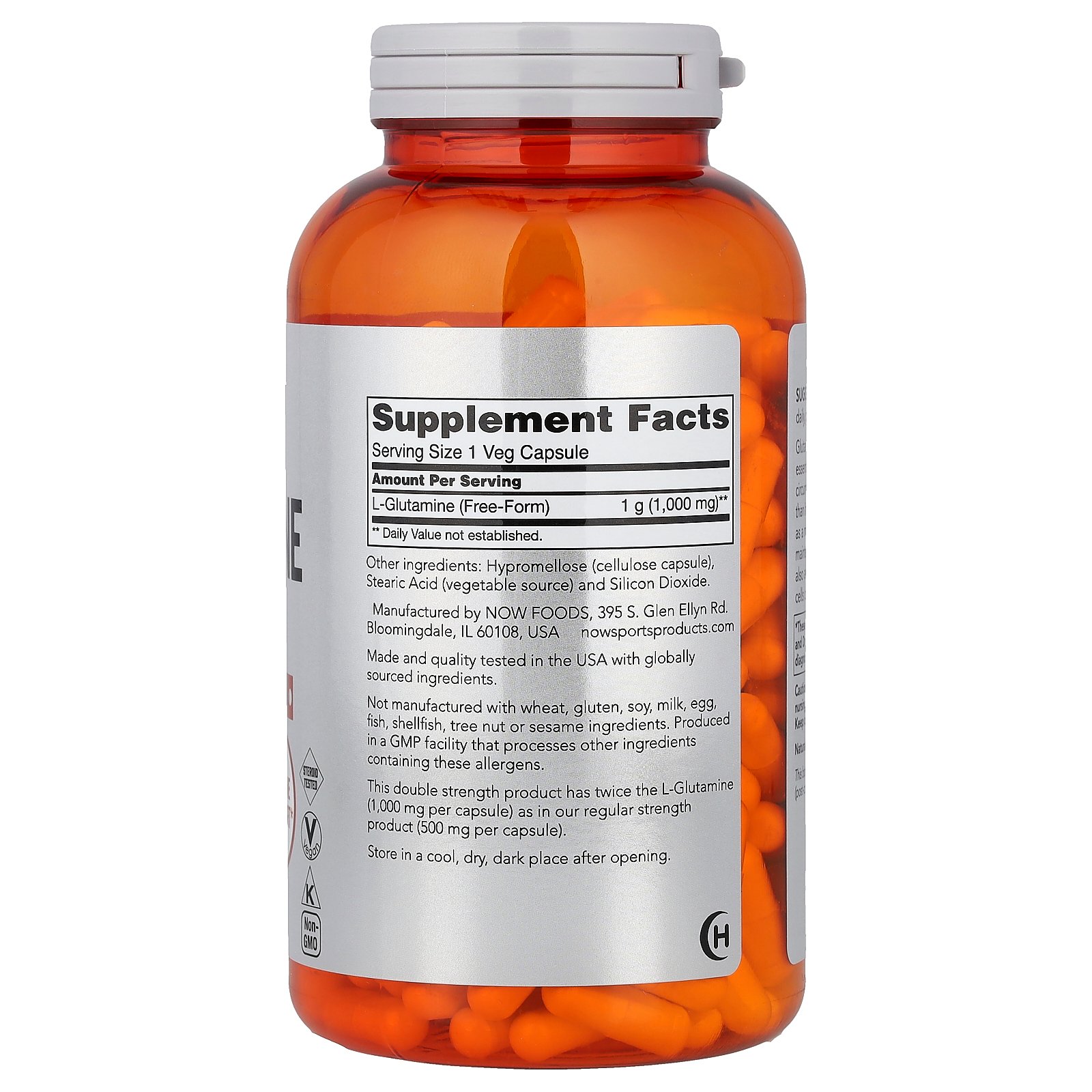 【7,000円以上購入で20%OFFクーポン★9/4 20:00~9/11 01:59】NOW Foods L-グルタミン 【 iHerb アイハーブ 公式 】 ナウフーズ ナウスポーツ アミノ酸 グルタミン サプリメント サプリ 植物性カプセル ベジカプセル 1,000mg 240粒 iherb-official-10008753 iHerb サンプル画像2