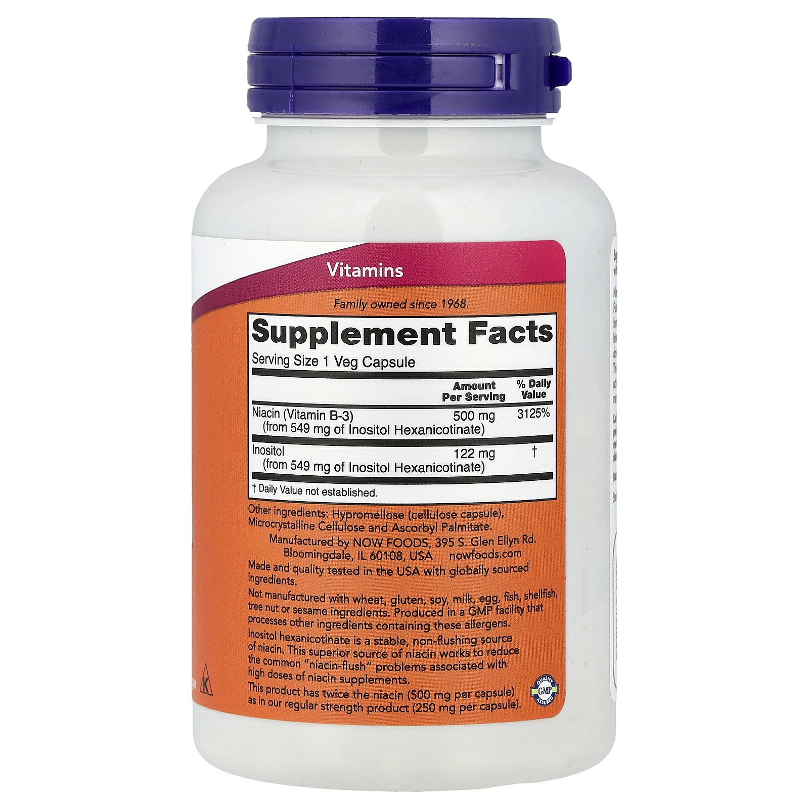NOW Foods ナイアシン 【 iHerb アイハーブ 公式 】 ナウフーズ ビタミンB3 ビタミンB群 ビタミンB サプリメント サプリ フラッシュフリー ビタミン ビタミンサプリ B3 イノシトール 植物性 ベジカプセル 500mg 90粒 iherb-official-10000056 iHerb サンプル画像3