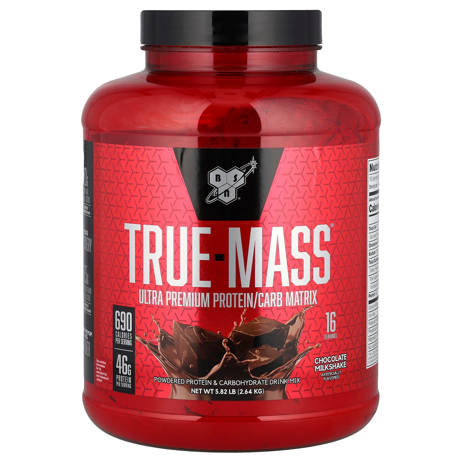 BSN トゥルーマス 【 iHerb アイハーブ 公式 】 ビーエスエヌ プロテイン タンパク質 炭水化物 糖質 ホエイ ミルク ミセラー カゼイン BCAA EAA 必須アミノ酸 パウダー 粉末 チョコレート ミルクシェイク 2.64kg iherb-official-10004181 iHerb サンプル画像2