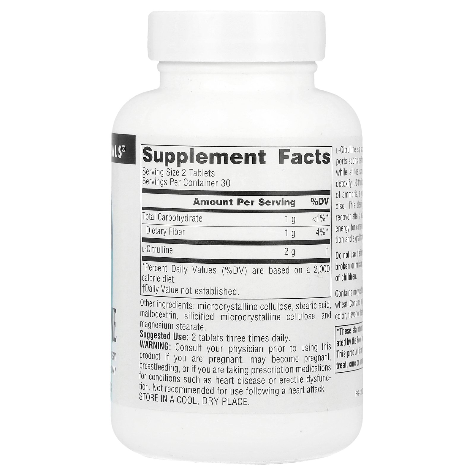 Source Naturals L-シトルリン 【 iHerb アイハーブ 公式 】 ソースナチュラルズ シトルリン アミノ酸 サプリ サプリメント タブレット 1,000mg 60粒 iherb-official-10004003 iHerb サンプル画像3