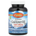 Carlson タラ肝油 ジェム 【 iHerb アイハーブ 公式 】 カールソン コッドリバーオイル オメガ3 フィッシュオイル ノルウェー産 DHA EPA...