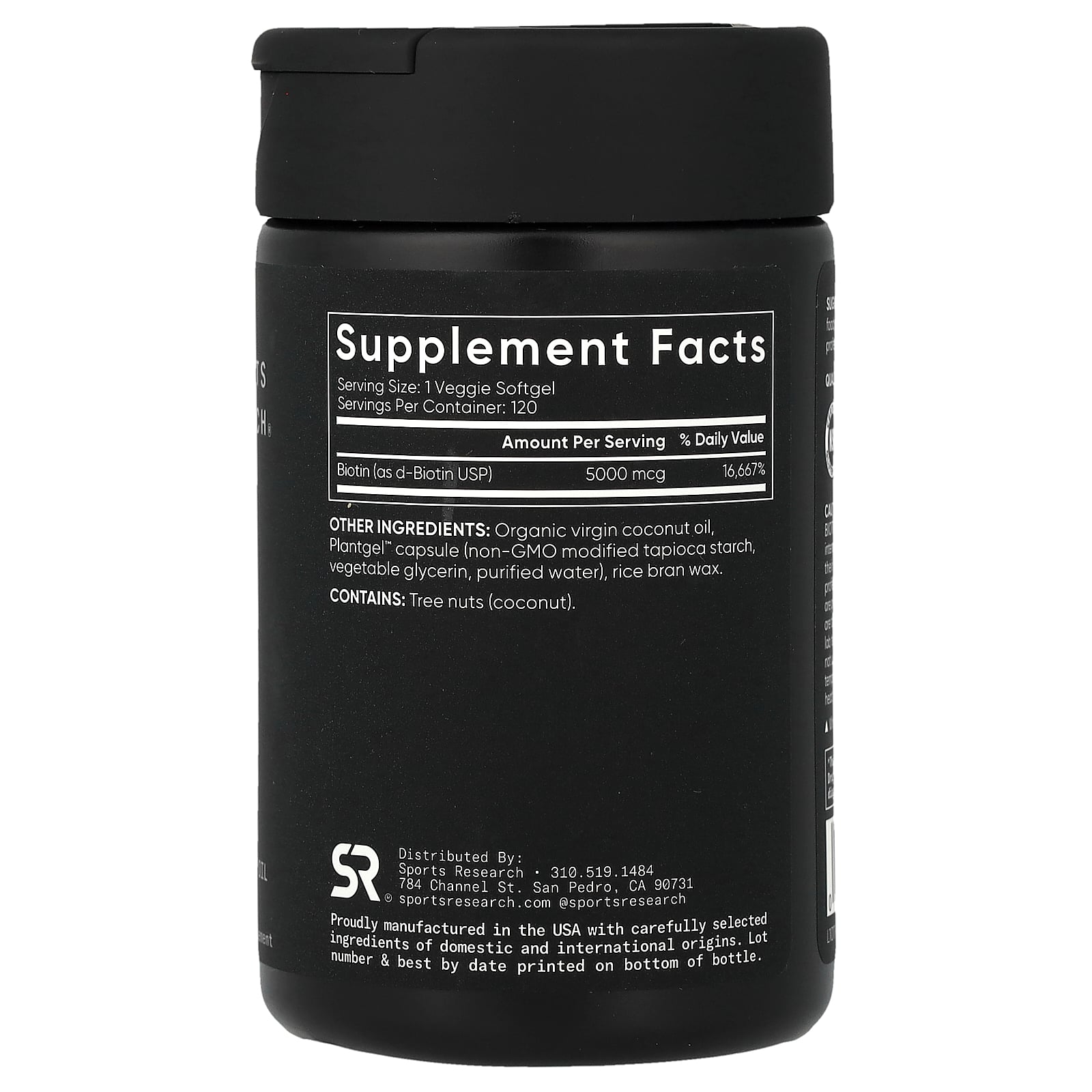 Sports Research ビオチン ココナッツオイル 配合 【 iHerb アイハーブ 公式 】 スポーツリサーチ サプリメント サプリ ビタミン ビタミンB ビタミンB群 植物性 ソフトジェル 5,000mcg 120粒 iherb-official-10000321 iHerb サンプル画像3