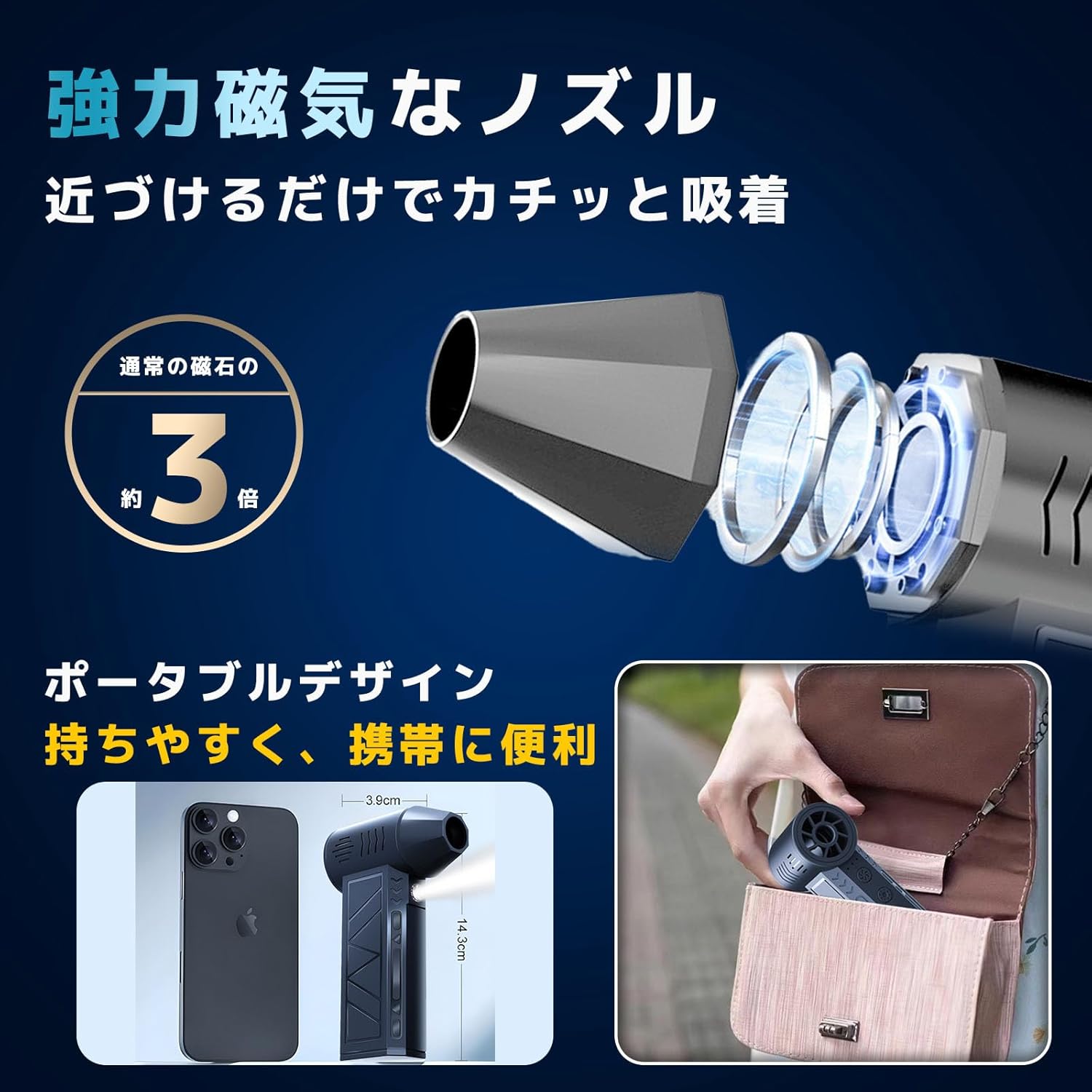 エアダスター 電動エアダスター 強力 ブロワー 200000RMP高速回転 85m/sを超える圧...