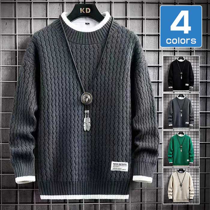 樂天商城 - セーター 冬服 メンズ ニット シンプル タートルネックニットセーター 裏起毛なし＆裏起毛あり クールネック　ニット　カジュアル 無地