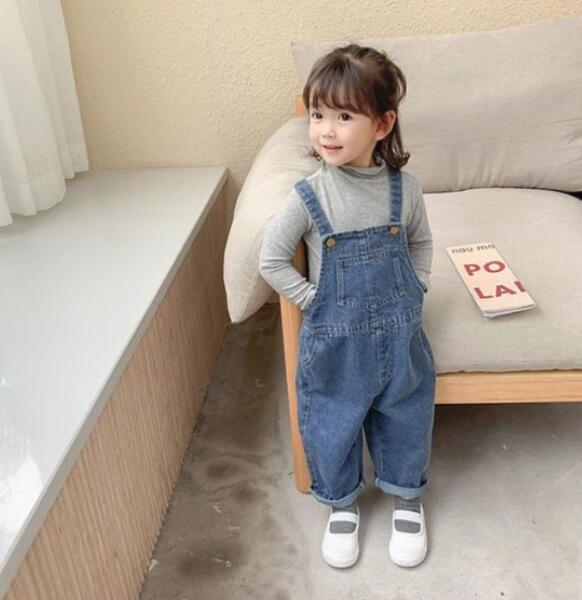 オーバーオール サロペット 女の子 キッズ 子供服 デニム サイズ調整可能 ユニセックス オールシーズン カジュアル