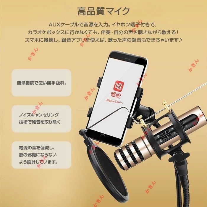 どこでも歌える カラオケマイク 高音質 AUX...の紹介画像2