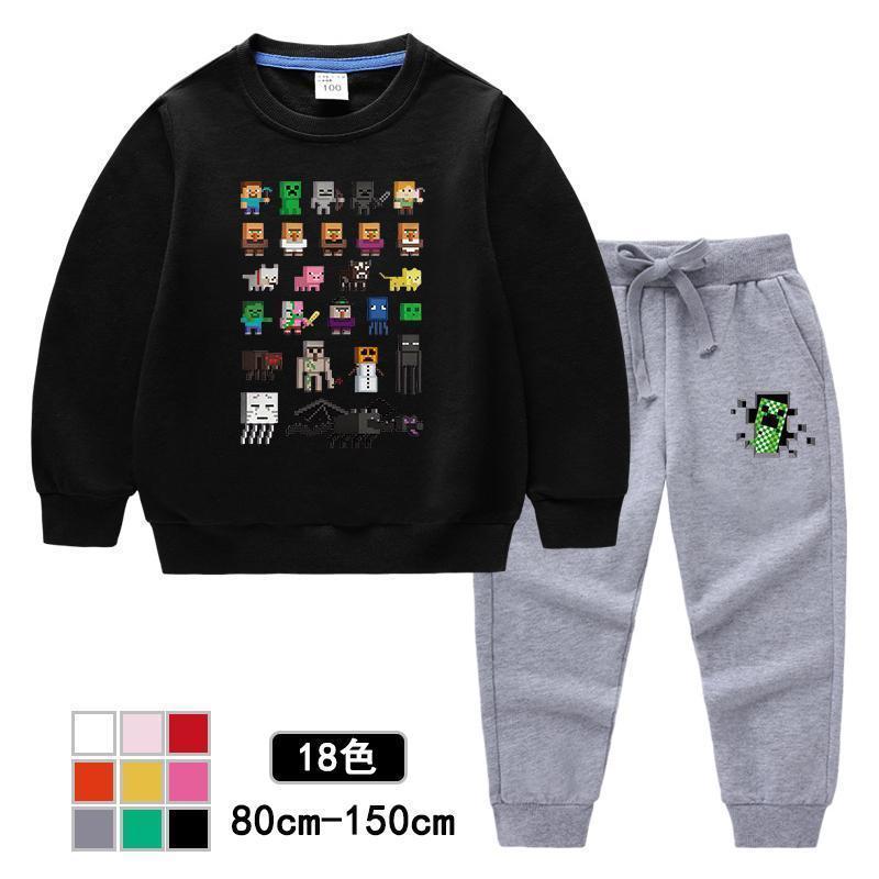 子供服 セットアップ 男の子 女の子 MINECRAFT マインクラフト 長袖 春秋 上下セット キッズ ジュニア Tシャツ パンツ 長ズボン 可愛い...