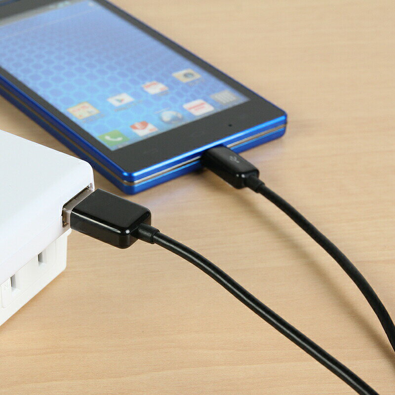送料無料 充電ケーブル IUC-SP04K ブラック スマホ Android対応 急速充電対応端末用 高出力対応 便利な2mミドルケーブル 簡易包装 ゆうメール バレンタイン ホワイトデー格安通販　バレンタイン　人気　ランキング