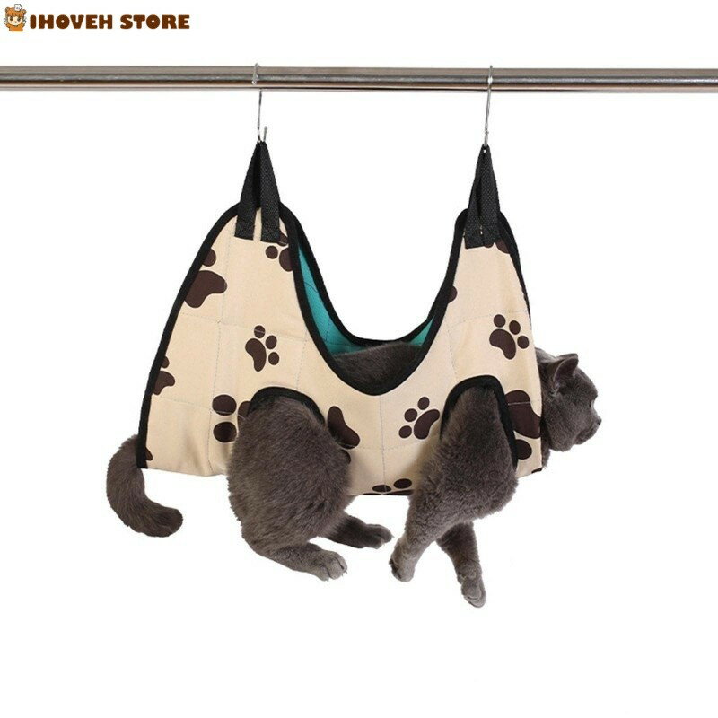 猫 グルーミング 爪切り 傷防止 噛み合わせ 固定 トリミング お風呂 ペット ビューティー 吊り下げバッ..