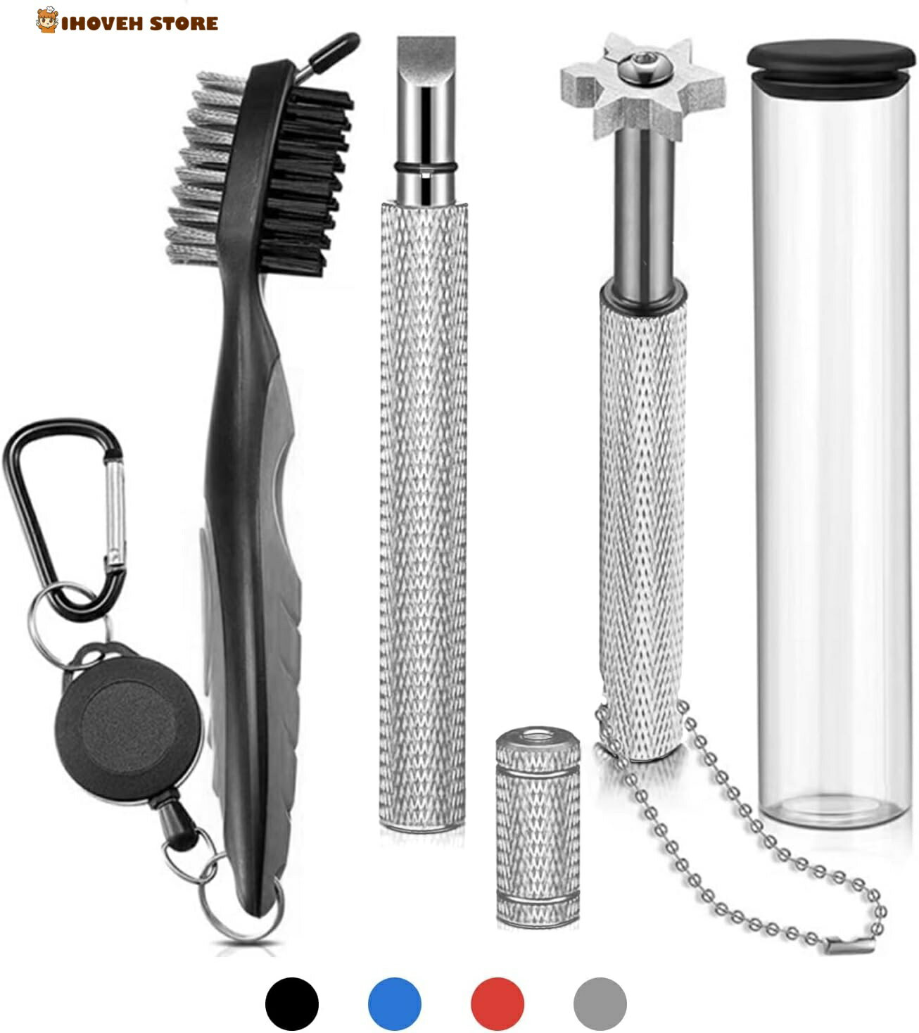 ゴルフクラブブラシ ゴルフ ブラシ ゴルフクラブ 清潔用 クリーニングセット ゴルフクラブ クリーナール ゴルフクリーニング アイアンブラシ ウェッジクリーナー 溝削り 両面ブラシ 便利 軽量 携帯便利 多用途 メンテナンス用品 3点セット (ブラック)【海外通販】