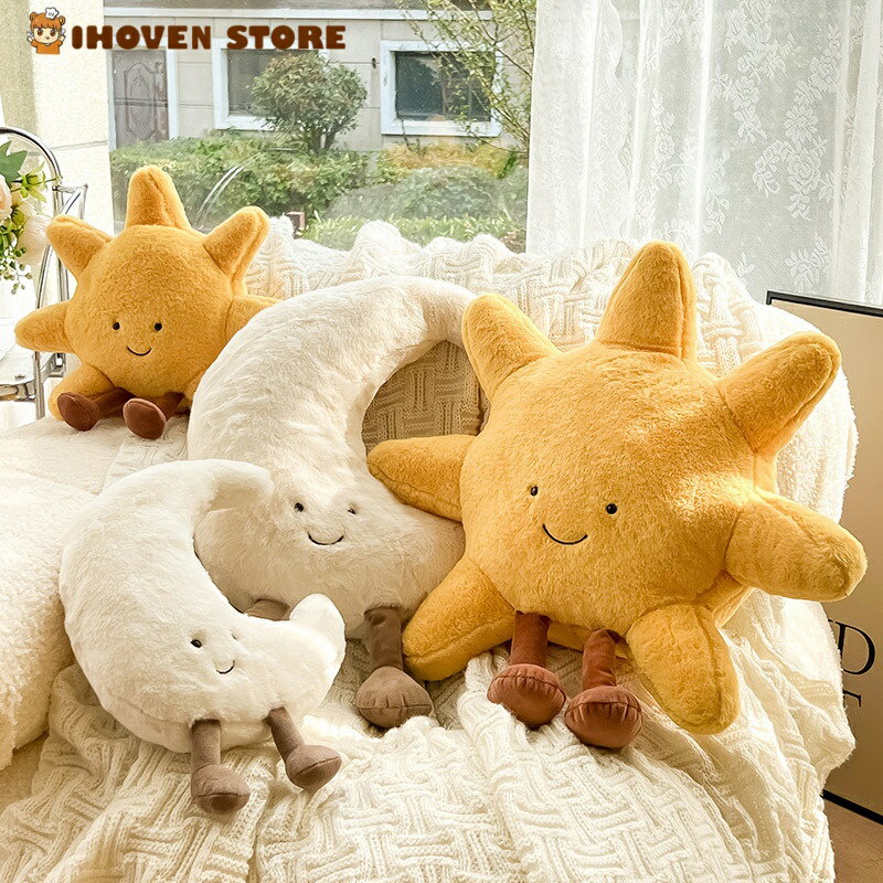 乐天商城 - おしゃれ サン ムーン クッション 抱き枕 2サイズ 28cm 48cm ショートパイル かわいい ソファ ベッド リラックス ギフト 女性【海外通販】