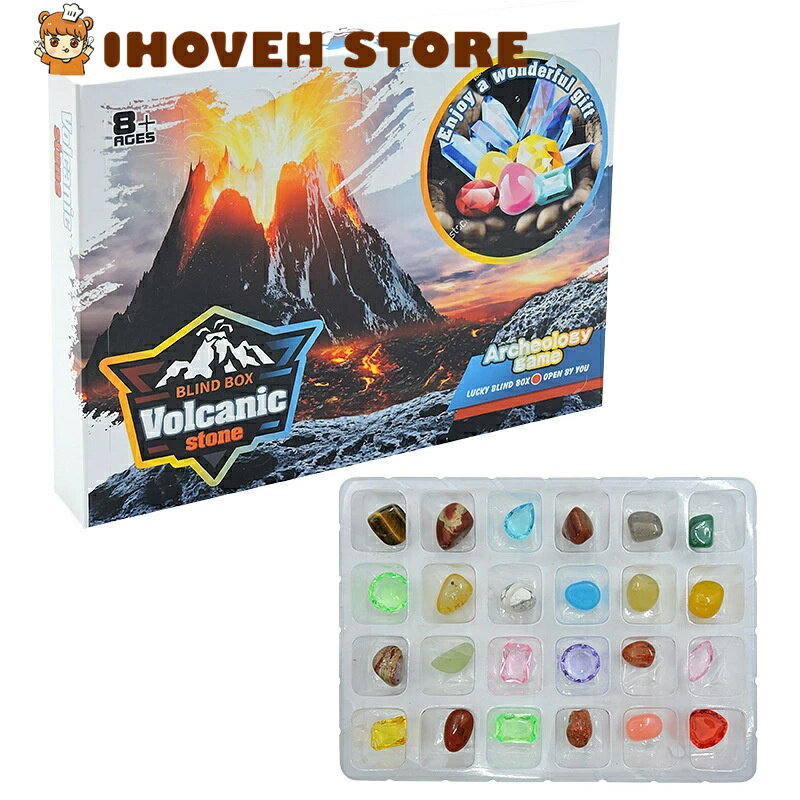 子供教育玩具 クリスマス アドベント ギフトボックス カウントダウンボックス アドベントカレンダー カレンダークリスマス 24個入り 鉱物標本 鉱石クリスマス【海外通販】 3