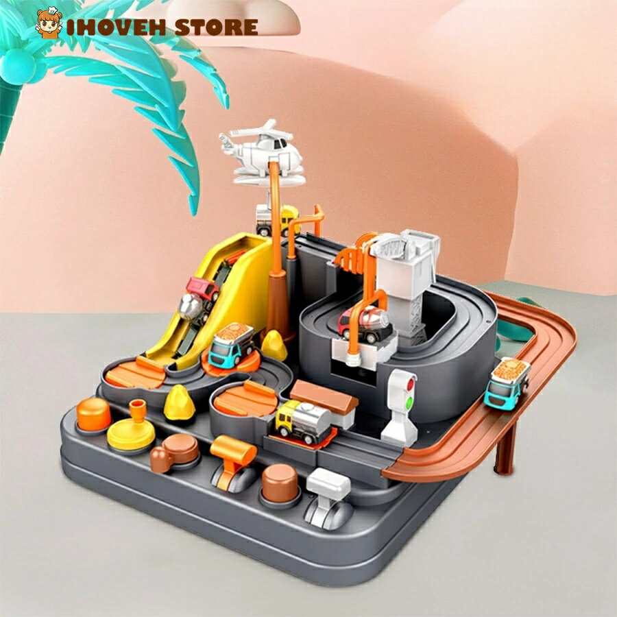 車のおもちゃ スロープトイ 転がすおもちゃ 知育玩具 子供 カーアドベンチャー 慣性鉄道 車の大冒険 鉄道模型 ミニカーセット 男の子 女の子 クリスマス お誕...