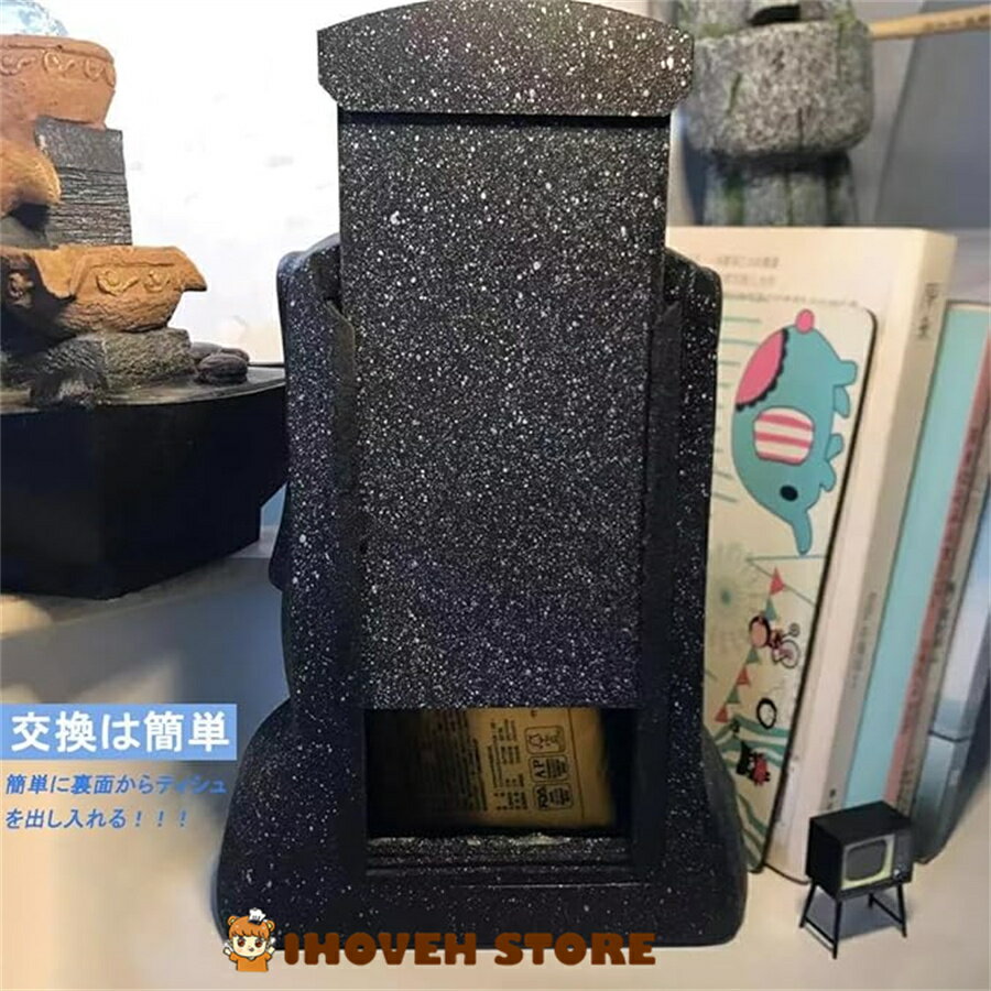 ティッシュケース ティッシュスタンド モアイ ティッシュホルダー おもしろ雑貨 ビッグモアイ モアイ像 誕生日プレゼント 男性 女性 面白い 開運グッズ オブジェ 目立つ【海外通販】 [3]