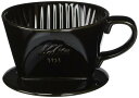 カリタ Kalita 雑味が出る前においしさだけを引き出す速い抽出速度の3つ穴 コーヒー ドリッパー 保温性が高い 陶器 1~2人用 101-ロト 陶器 日本製 ブラック #01005 ド