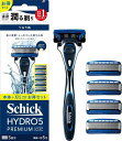 Schick(シック) ハイドロ5プレミアム つるり肌へ コンボパック(ホルダー(刃付き)+替刃4コ) 髭剃り カミソリ プラスチック 男性用 ブラック