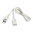 エルパ(ELPA) 延長コード コンセント 1m 1個口 125V 15A 耐トラッキングカバー メス-オス W-1511NB(W) ホワイト