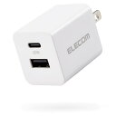 エレコム 充電器 20W 2ポート Type-C USB-A USB PD対応 折りたたみ式プラグ iPhone 16 15 14 iPad 第10世代 等対応 ホワイト EC-AC22WH