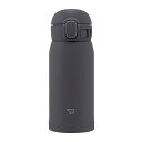 シームレスせん象印マホービン 水筒 360ml ワンタッチマグ 軽量コンパクト お手入れカンタン 保温・保冷 ソフトブラック SM-WS36-BM