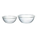 HARIO(ハリオ) 耐熱ガラス製 浅型 ボウル 2個セット 2000ml 2500ml BUONO kitchen マルチ ボール クリア 日本製 MXPA-...