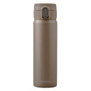 アイリスオーヤマ(IRIS OHYAMA) 水筒 500ml ステンレスマグボトル ワンタッチ 片手ロック解除 ごくごく飲める飲み口 洗いやすい設計 真空断熱6時間キープ モカ SM-O500