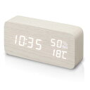 アイリスオーヤマ 目覚まし時計 デジタル 明るさ調整 温度・湿度表示 置き時計 省電力モード搭載 木目デザイン 多機能タイプ ホワイト ICW-01WH-W