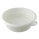 伊勢藤(ISETO) 湯おけ ソフト湯おけ ホワイト 2.5L 幅25.3×奥行27.4×高さ3.3~9.2cm 日本製 折りたたみ 耐熱100℃ 折りたたみ 吊り下げ 耐熱 引っ掛け 浴室 湯舟 お風呂 グッズ I-522