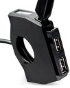 デイトナ(Daytona) バイク用 USB電源 USB-A 24W iPhone/Android対応 ブレーキスイッチ接続 メインキー連動 取付幅13.5mm スレンダーUSB 2ポート 98438