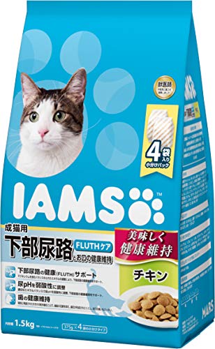 アイムス キャット 1歳から 健康維持用 1.5kg 小分け(375g×4袋) チキン 総合栄養食 キャットフード 猫 ..