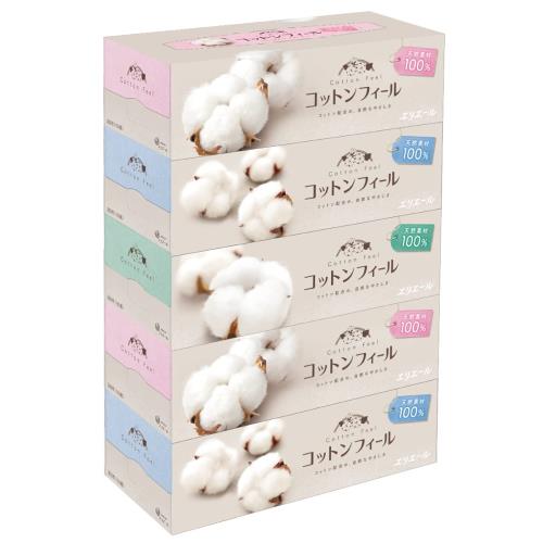 エリエール ティッシュ コットンフィール 150組×5箱 パルプ100% エリエール ティッシュ コットンフィール 150組×5箱 パルプ100%