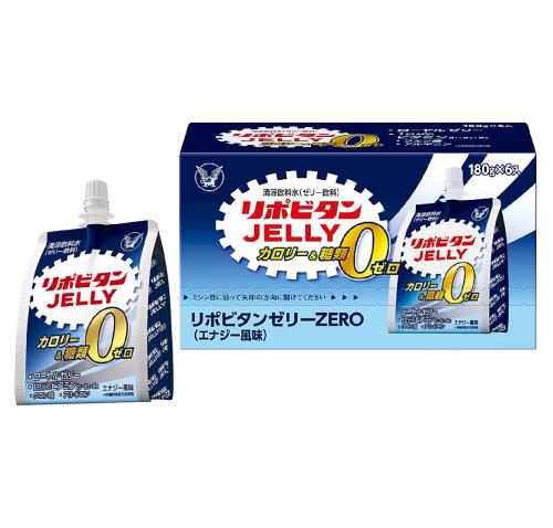 熱中症対策にもリポビタンゼリーZERO 180g×6個 大正製薬 栄養補助食品 カロリーゼロ 糖類ゼロ ローヤルゼリー クエン酸 アルギニン エナジー風味 カロリー0 糖類0 ビタミンB1 ビタミンB2 ビタミンB6 リポビタン ゼリー飲料 リポビタンゼリー