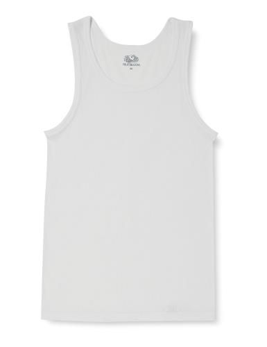 [フルーツオブザルーム] インナーウェア タンクトップ メンズ 3枚組 リブ編み 綿混素材 インナー 吸汗速乾 シンプル 無地 通気性 高い 重ね着にも アソート(ホワイト×3) L