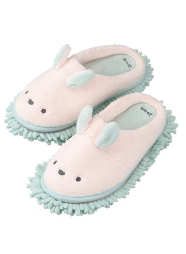 carari(カラリ) お掃除スリッパ 23~25cm [うさぎ] 履くだけ床掃除 モップ部分が外して洗える マシュマ..