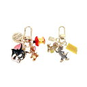 for トムとジェリー 4連チャーム キーホルダー 2個セット for トムとジェリー キーリング 亜鉛合金製 可愛い 合金 キーアクセサリー 携帯ストラップ ...