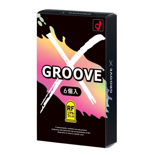 オカモトコンドームズ オカモト コンドーム GROOVE X(グルーヴ エックス)6個入 リアルフィット形状 潤滑 密着 ゼリー