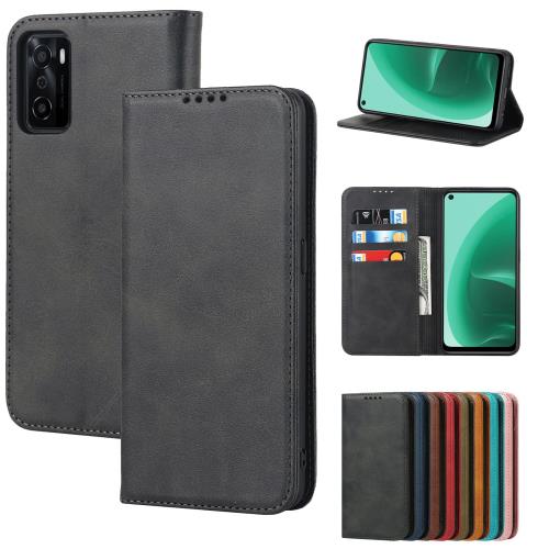 Eastwave for Oppo A55s 5G ケース for OppoA55s 5G 手帳型 for oppo a55s 5g 携帯カバー 内蔵マグネット合成皮革 財布型 カード収納 横置きスタンド機能 人気 耐衝撃 5色 ブラック(2)