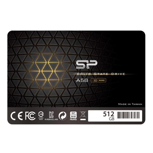 シリコンパワー512GB SSD 3D NAND A58 SLCキャッシュパフォーマンスブーストSATA III 2.5インチ内蔵SSD 7mm 512GBSS3A58A25